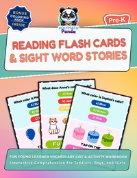 Enlarge image Cover: Reading Flash Cards & Sight Word Stories for Pre-K: Fun Young Learner Vocabulary List & Activity Workbook | Interactive Comprehension for Toddlers, Boys, and Girls - Polymath Panda