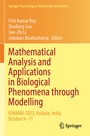 Cover: Mathematical Analysis and Applications in Biological Phenomena through Modelling - Springer