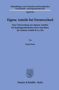 Abbildung von: Eigene Anteile bei Formwechsel - Duncker & Humblot