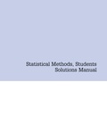 Cover: Statistical Methods, Students Solutions Manual (e-only) - Academic Press