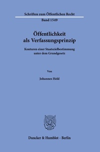 Abbildung von: Öffentlichkeit als Verfassungsprinzip - Duncker & Humblot
