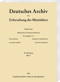 Cover: Deutsches Archiv f&uuml;r Erforschung des Mittelalters 80 (2024) 1 - Harrassowitz Verlag