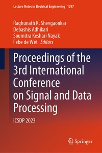 Enlarge image Cover: Proceedings of the 3rd International Conference on Signal and Data Processing - Springer
