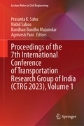Cover: Proceedings of the 7th International Conference of Transportation Research Group of India (CTRG 2023), Volume 1 - Springer