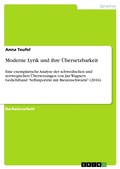 Cover: Moderne Lyrik und ihre &Uuml;bersetzbarkeit - GRIN Verlag