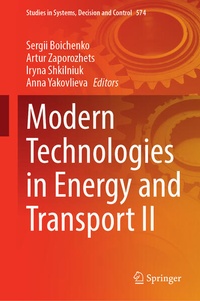 Enlarge image Cover: Modern Technologies in Energy and Transport II - Springer