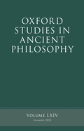 Cover: Oxford Studies in Ancient Philosophy - Oxford University Press