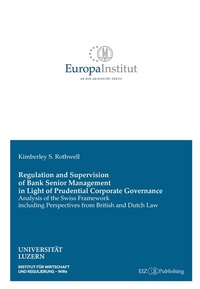 Abbildung von: Regulation and Supervision of Bank Senior Management in Light of Prudential Corporate Governance - buch & netz