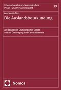 Abbildung von: Die Auslandsbeurkundung - Nomos