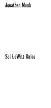 Cover: Jonathan Monk - Sol LeWitt Rules - Edizioni Viaindustriae