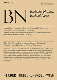 Enlarge image Cover: Citations and Allusions in Wisdom Literature - Verlag Herder