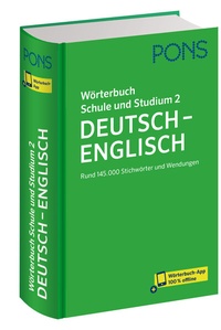 Abbildung von: PONS Wörterbuch Schule und Studium Deutsch - Englisch, Band 2 - PONS Langenscheidt