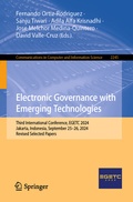 Cover: Electronic Governance with Emerging Technologies - Springer