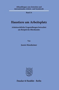 Abbildung von: Haustiere am Arbeitsplatz - Duncker & Humblot