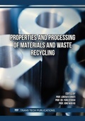 Cover: Properties and Processing of Materials and Waste Recycling - Trans Tech Publications Ltd