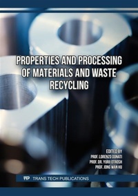 Abbildung von: Properties and Processing of Materials and Waste Recycling - Trans Tech Publications Ltd