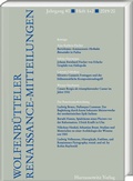 Cover: Wolfenb&uuml;tteler Renaissance-Mitteilungen 40 (2019/2020) 1+2 - Harrassowitz Verlag