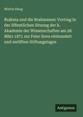 Cover: Brahma und die Brahmanen - Antigonos Verlag