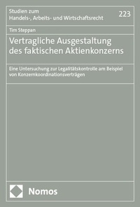 Abbildung von: Vertragliche Ausgestaltung des faktischen Aktienkonzerns - Nomos