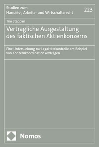 Abbildung von: Vertragliche Ausgestaltung des faktischen Aktienkonzerns - Nomos