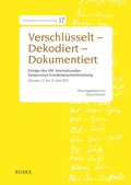Cover: Verschl&uuml;sselt - Dekodiert - Dokumentiert - Buske, H