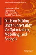Cover: Decision Making Under Uncertainty Via Optimization, Modelling, and Analysis - Springer Nature Switzerland AG