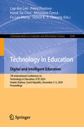 Cover: Technology in Education. Digital and Intelligent Education - Springer Nature Switzerland AG