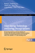 Cover: Clean Energy Technology and Energy Storage Systems - Springer