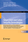 Cover: Smart Grid and Cyber Security Technologies - Springer