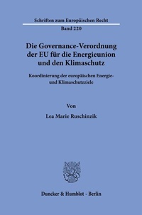 Abbildung von: Die Governance-Verordnung der EU für die Energieunion und den Klimaschutz - Duncker & Humblot
