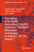 Cover: Proceedings of the Eighth International Scientific Conference "Intelligent Information Technologies for Industry" (IITI'24), Volume 1 - Springer