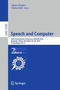 Cover: Speech and Computer - Springer