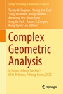 Cover: Complex Geometric Analysis - Springer