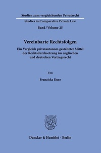 Abbildung von: Vereinbarte Rechtsfolgen - Duncker & Humblot