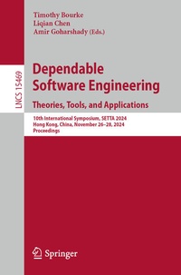 Enlarge image Cover: Dependable Software Engineering. Theories, Tools, and Applications - Springer Nature Switzerland AG