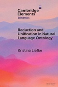 Cover: Reduction and Unification in Natural Language Ontology - Cambridge University Press
