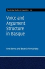 Cover: Voice and Argument Structure in Basque - Cambridge University Press