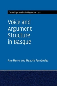 Enlarge image Cover: Voice and Argument Structure in Basque - Cambridge University Press