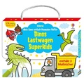 Cover: Kleine Kreativ-Werkstatt - Mein Ganz-einfach-Ausmalen-Koffer: Dinos, Lastwagen, Superkids - Usborne