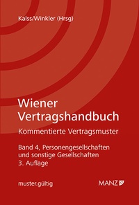 Abbildung von: Wiener Vertragshandbuch Personen- und sonstige Gesellschaften - Manz