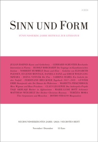 Enlarge image Cover: Sinn und Form 6/2024 - SINN und FORM