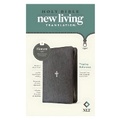 Cover: NLT Thinline Reference Zipper Bible, Filament Enabled (Leatherlike, Textured Cross Gray, Red Letter) - Tyndale House Publishers