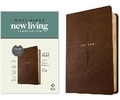 Cover: NLT Large Print Thinline Center-Column Reference Bible, Filament Enabled (Leatherlike, Brown Holy Cross, Red Letter) - Tyndale House Publishers