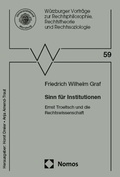 Cover: Sinn f&uuml;r Institutionen - Nomos