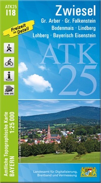 Abbildung von: ATK25-I18 Zwiesel (Amtliche Topographische Karte 1:25000) - Landesamt für Digitalisierung, Breitband und Vermessung, Bayern