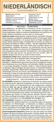 Abbildung von: Leporello: Niederländisch Kurzgrammatik - Die komplette Grammatik im Überblick - Bange, C