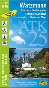 Abbildung von: ATK25-R16 Watzmann (Amtliche Topographische Karte 1:25000) - Landesamt für Digitalisierung, Breitband und Vermessung, Bayern