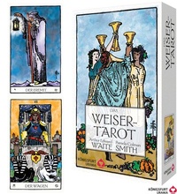 Abbildung von: Das Weiser-Tarot - Tarot von A.E. Waite in den ursprünglichen Aquarellfarben (78 Karten illustriert von Pamela Colman Smith mit Booklet) - Königsfurt-Urania Verlag
