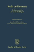 Cover: Recht und Interesse - Duncker & Humblot