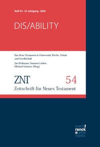 Abbildung von: ZNT - Zeitschrift für Neues Testament 27. Jahrgang, Heft 54 (2024) - Narr Francke Attempto